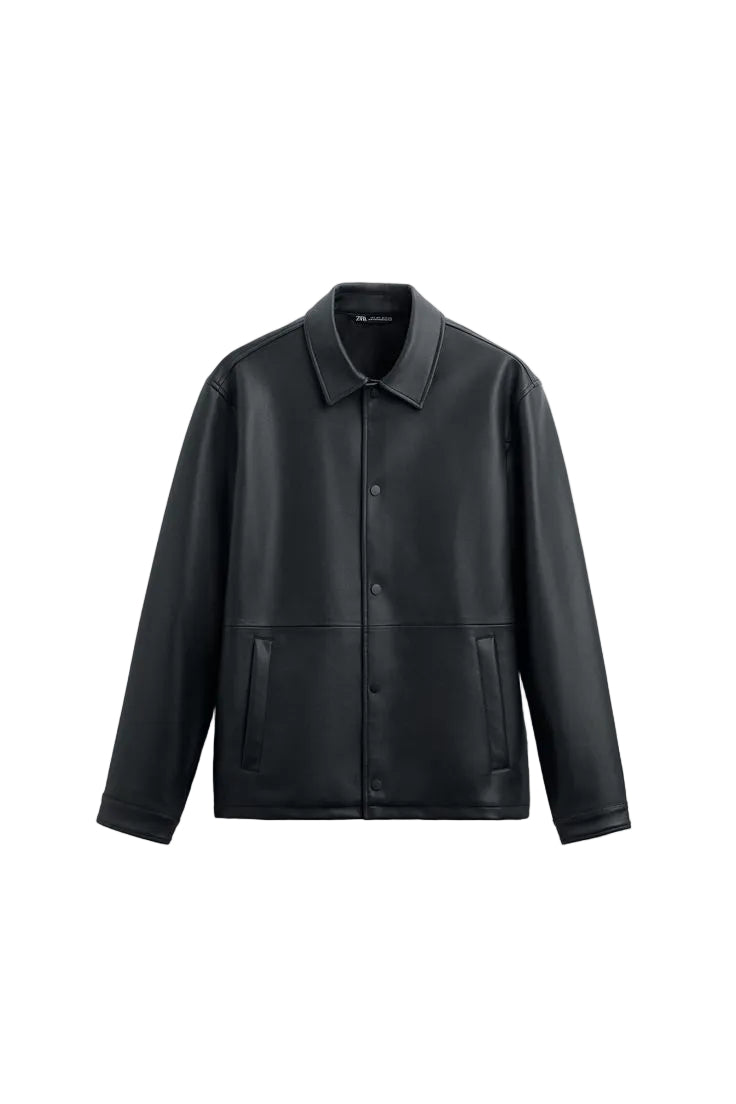Modern Matte Leather-Look Jacket