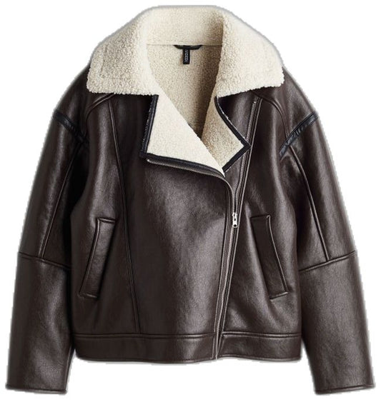 Double-Faced Shearling Biker Jacket